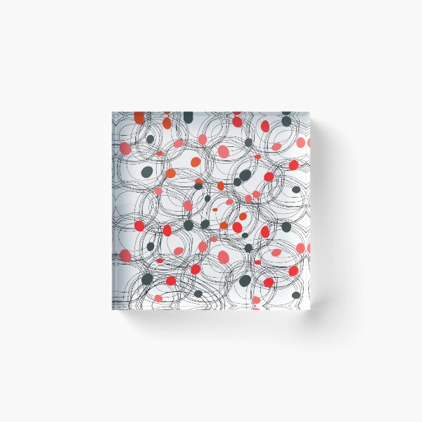 Item preview, Abstract circles with touches of red dots designed and sold by HDpod.