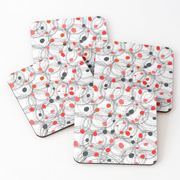 Item preview, Abstract circles with touches of red dots designed and sold by HDpod.