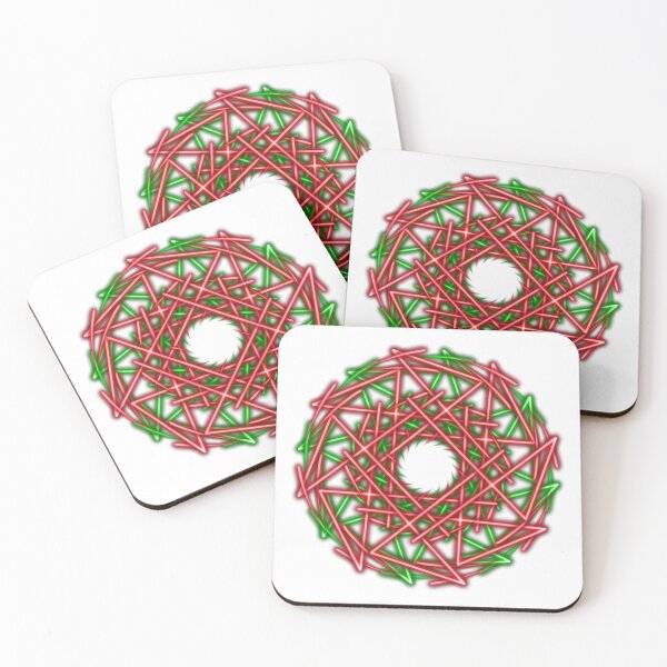 Item preview, Red and green wheel, mandala, abstract art designed and sold by Meo Design.
