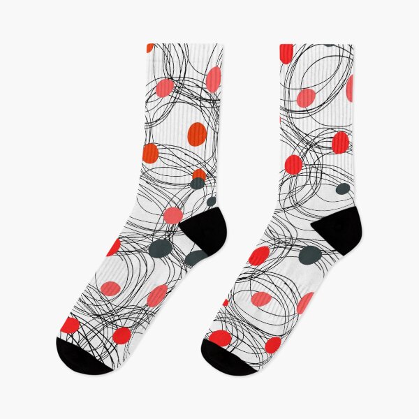 Item preview, Abstract circles with touches of red dots designed and sold by HDpod.