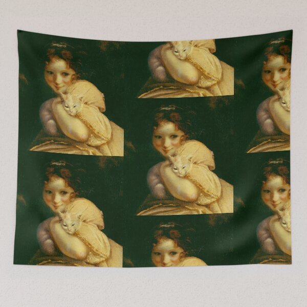 Item preview, felina with a kitten designed and sold by kristana.