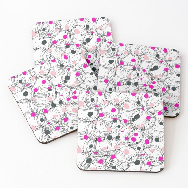 Item preview, Abstract circles with touches of pink dots designed and sold by HDpod.