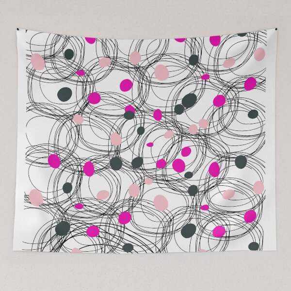 Item preview, Abstract circles with touches of pink dots designed and sold by HDpod.