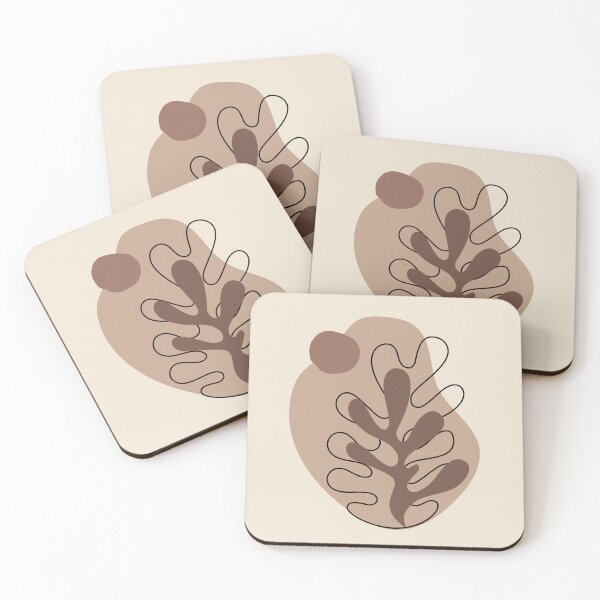 Item preview,  Modern Minimalist Simple Abstract Pastel Pink Black Leaf Art   designed and sold by zedonee.
