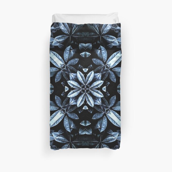 Metallic Leaves Mandala Duvet Cover
