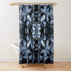 Metallische Blätter Mandala Duschvorhang