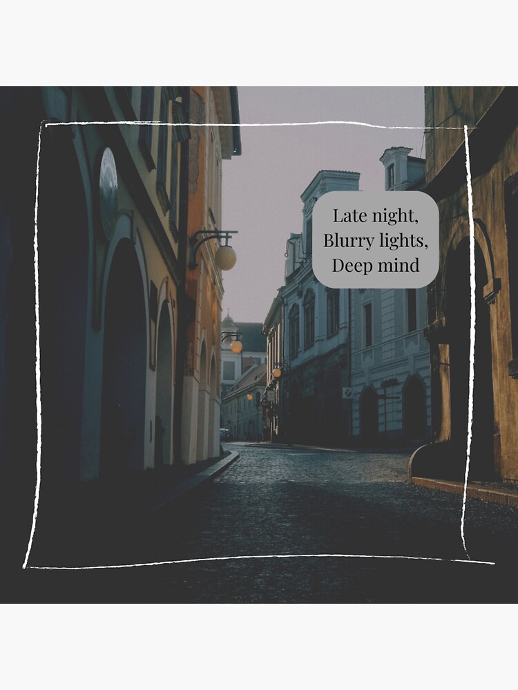 "Late night, blurry lights, deep mind" Sticker for Sale by Klanar