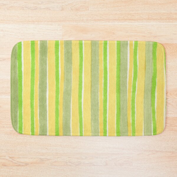 Item preview, Vertical yellow and green striped pattern - handpainted ink stripes designed and sold by patterncrow.