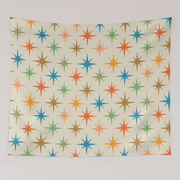Item preview, Mid century modern colorful atomic starburst pattern  designed and sold by Yasminepatterns .