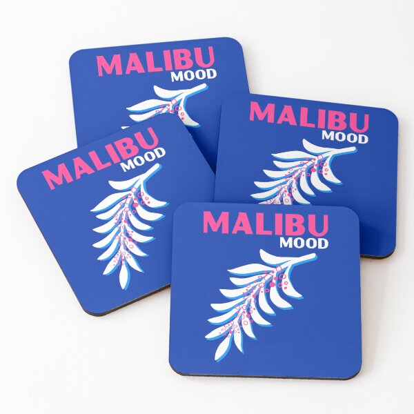 MALIBU MOOD - pink and blue Coasters (Set of 4)