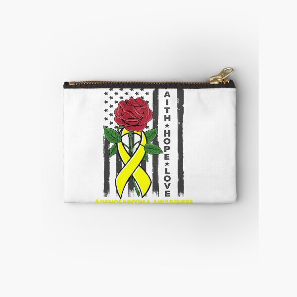 Item preview, Faith Hope Love Adenosarcoma Awareness Amarican Flag designed and sold by Kohend.