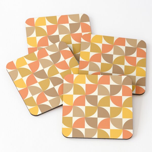 Aperçu de l'œuvre Motif géométrique moderne orange et marron du milieu du siècle créée et vendue par Yasminepatterns .