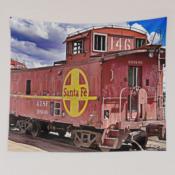 Item preview, Vintage Santa Fe Railway Caboose designed and sold by Nomadic Spirit Studios.