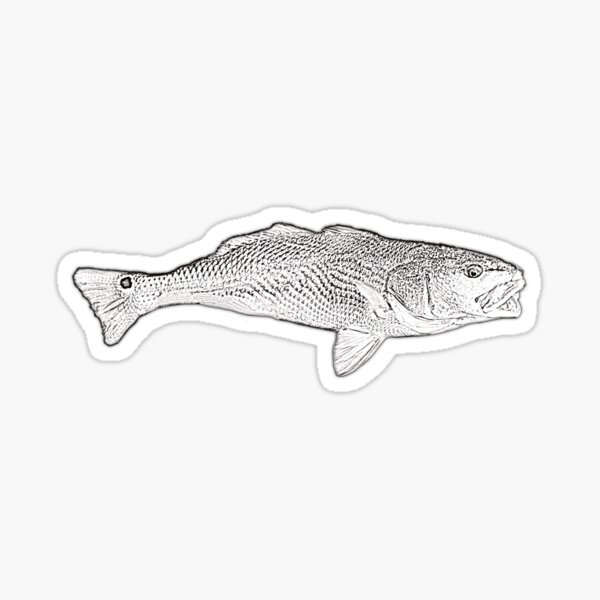 Black and White Slot Red Fish Sticker for Sale by RedFishyTee