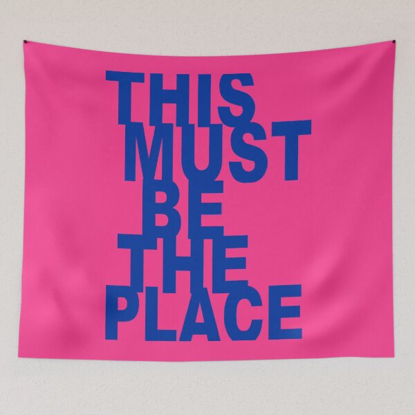 Item preview, MUST BE THE PLACE - pink and blue designed and sold by Julia Santos.
