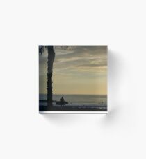 Surfer watching waiting Surfing Sunset Acrylic Block