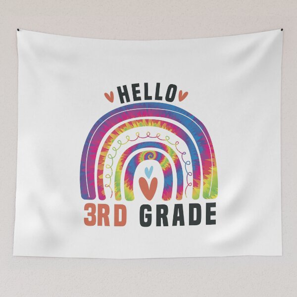 Item preview, Hello 3rd Grade teachers rainbow tie dye back to school cool  designed and sold by Aimyashoppy.