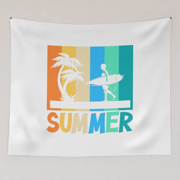 Item preview, Stylized Summer Surfing Lifestyle Fun Graphic Tshirt Men Women Kids designed and sold by Flashy Flamingo.