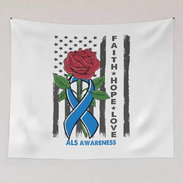 Item preview, Faith Hope Love ALS Awareness Amarican Flag designed and sold by Kohend.
