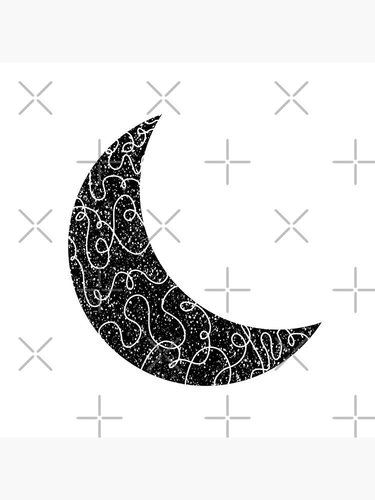 Crescent Moon Abstract Line Art