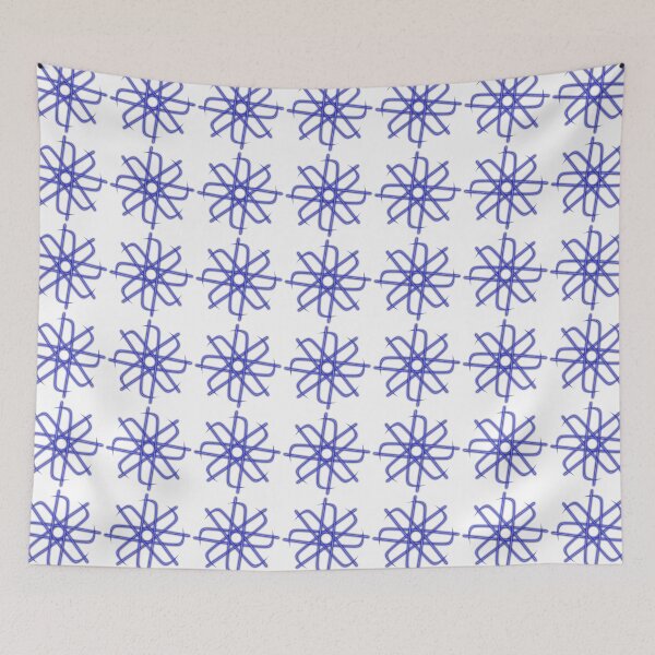 Item preview, Blue eight pointed star, abstract art designed and sold by Meo Design.