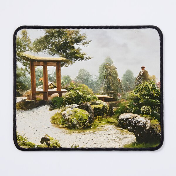Item preview, Ghost visiting a traditional Japanese garden  designed and sold by fizzribbit.