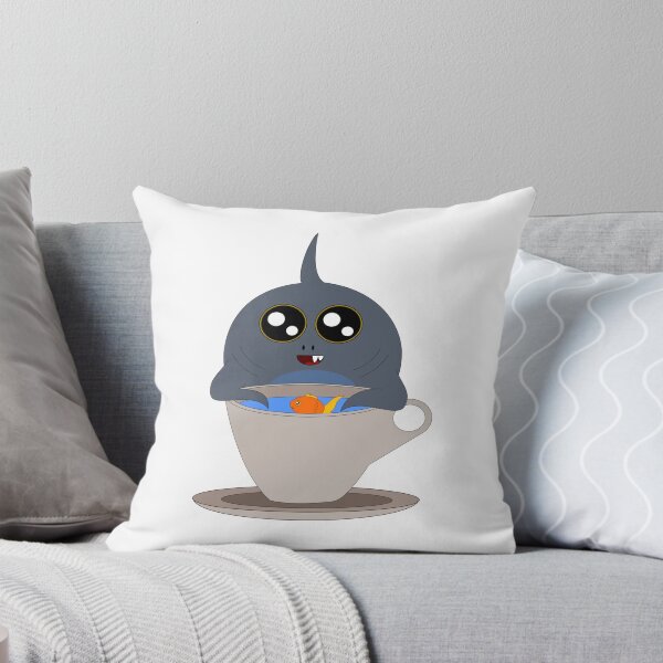Item preview, Kawaii Shark With Snaggletooth and Goldfish In Coffee Cup designed and sold by CreativeCranium.