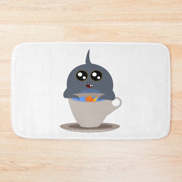Item preview, Kawaii Shark With Snaggletooth and Goldfish In Coffee Cup designed and sold by CreativeCranium.