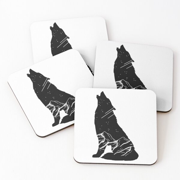 Item preview, Wolf with Night Sky and Mountains  designed and sold by whyNautDesigns.