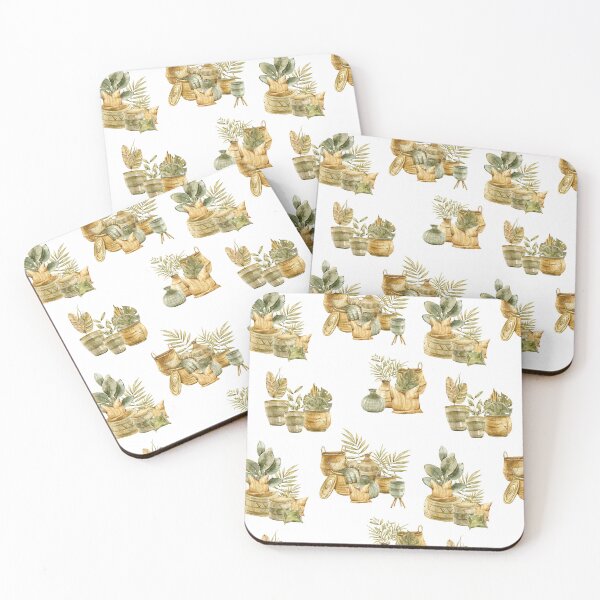 Item preview, Watercolor hand painted floral tropical boho digital painting, repeat pattern designed and sold by tiana-geo.