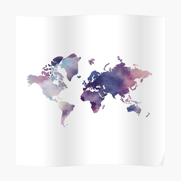 "World Map" Poster for Sale by PurpleRange | Redbubble