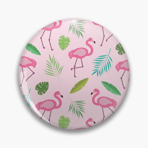 Item preview, Cute Pink Flamingo pattern with green tropical leaves  designed and sold by Yasminepatterns .