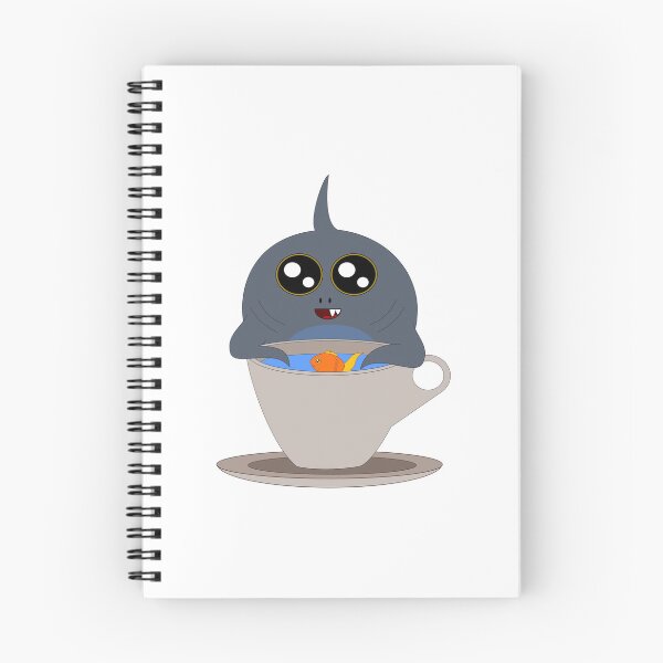 Item preview, Kawaii Shark With Snaggletooth and Goldfish In Coffee Cup designed and sold by CreativeCranium.