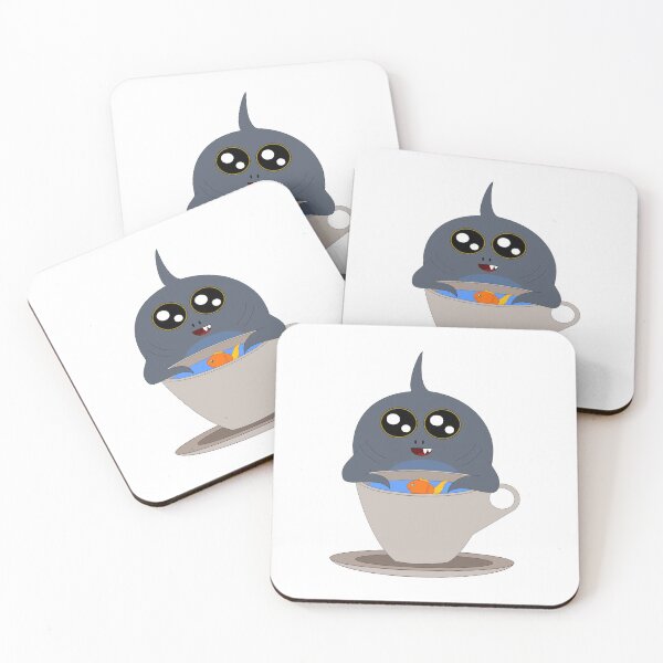 Item preview, Kawaii Shark With Snaggletooth and Goldfish In Coffee Cup designed and sold by CreativeCranium.