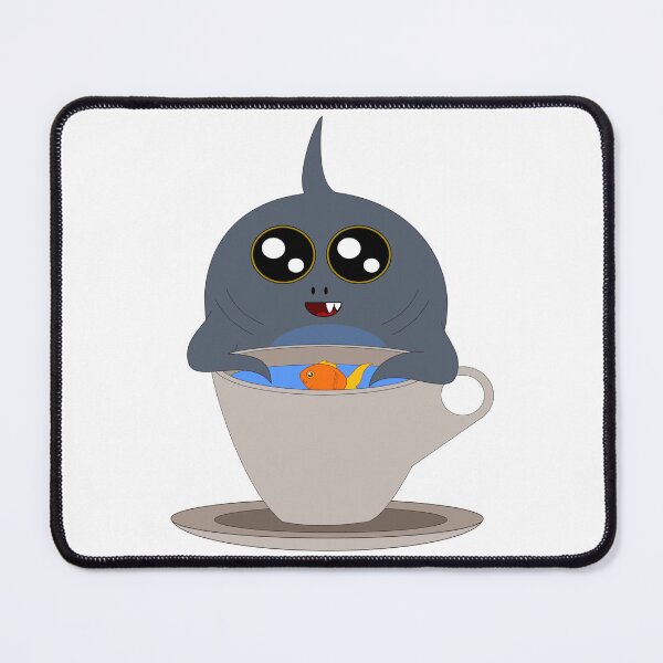 Item preview, Kawaii Shark With Snaggletooth and Goldfish In Coffee Cup designed and sold by CreativeCranium.