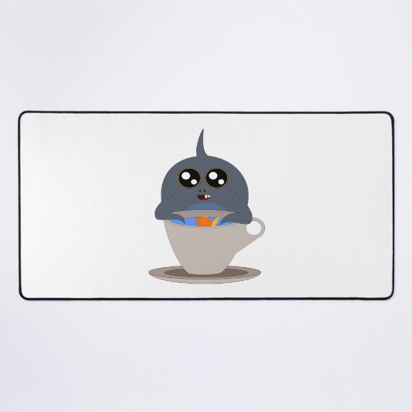 Item preview, Kawaii Shark With Snaggletooth and Goldfish In Coffee Cup designed and sold by CreativeCranium.