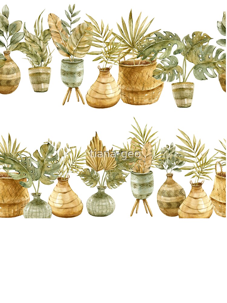 Watercolor Potted Boho Dried Plants Graphic by Tiana Geo