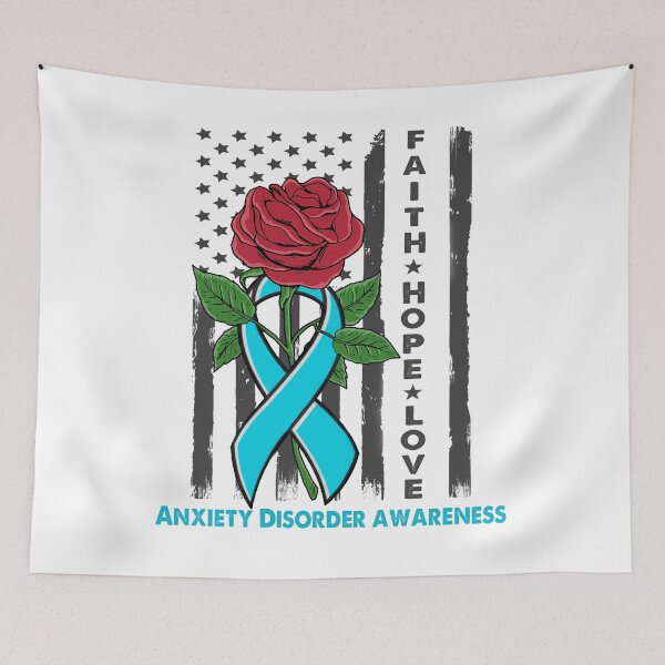 Item preview, Faith Hope Love Anxiety Disorder Awareness Amarican Flag designed and sold by Kohend.