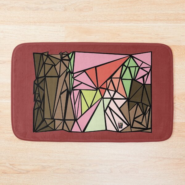 Item preview, Abstract pattern of triangles - color pattern of ice cream tints with black background and outline designed and sold by NS-Design-Shop.