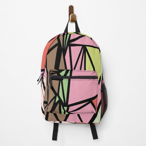 Item preview, Abstract pattern of triangles - color pattern of ice cream tints with black background and outline designed and sold by NS-Design-Shop.