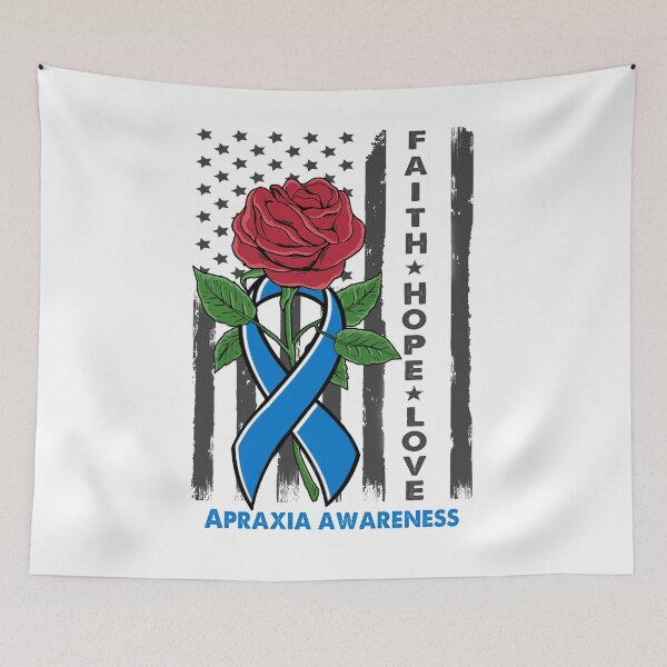 Item preview, Faith Hope Love Apraxia Awareness Amarican Flag designed and sold by Kohend.
