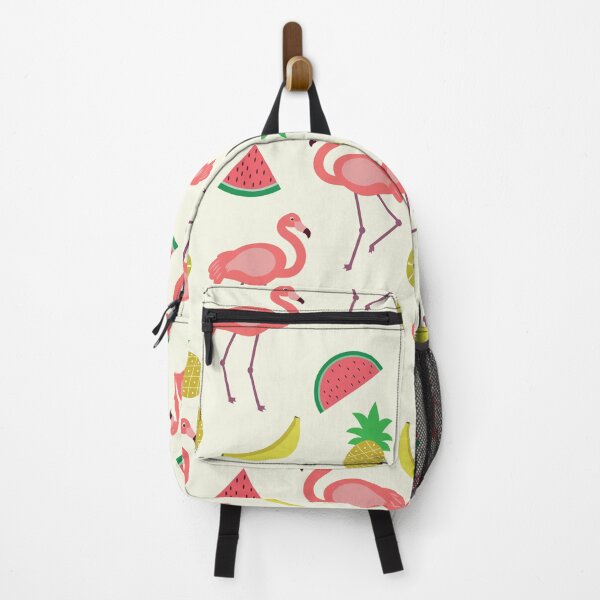 Item preview, Cute red Flamingo bird pattern with pineapple, watermelon and banana designed and sold by Yasminepatterns .