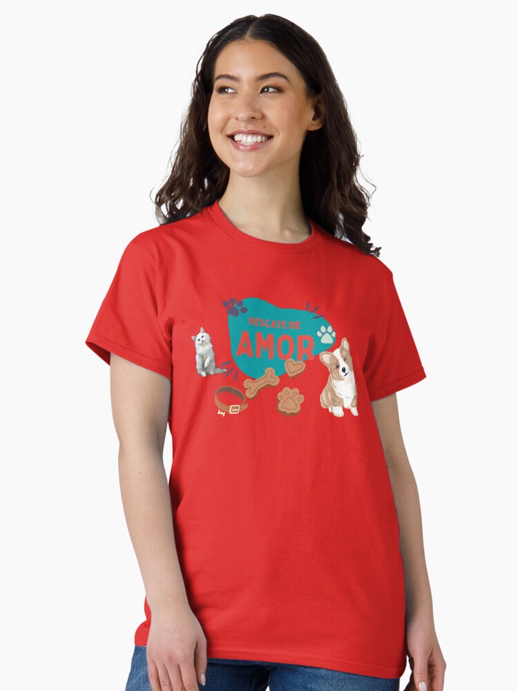 Imagen 1 de 7, Camiseta clásica con la obra rescate de amor, diseñada y vendida por shangovenezuela.