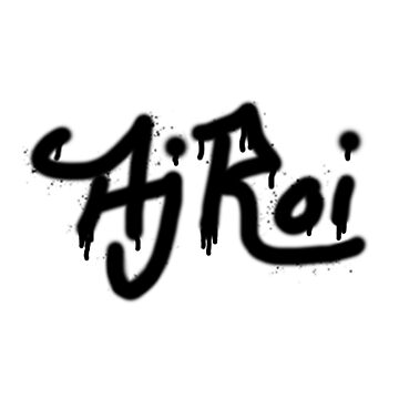 Artwork thumbnail, Aj Roi spray can dripping tag (black) (small) by AjRoi