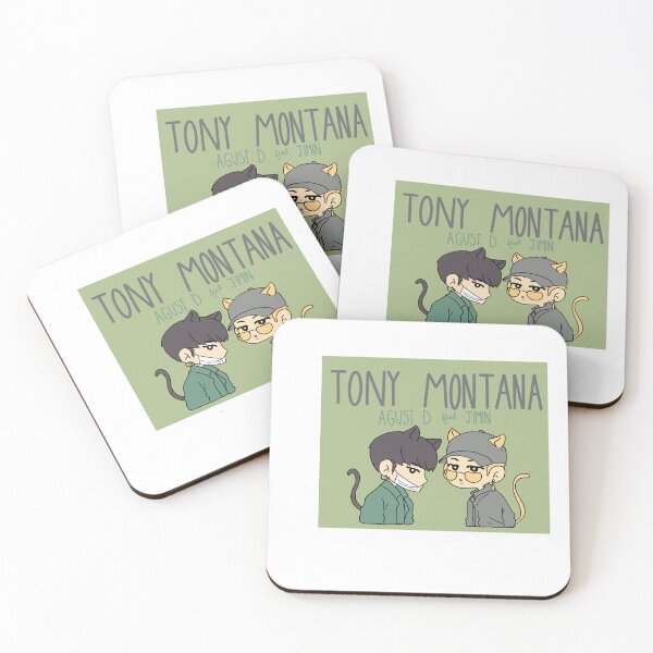 Item preview, TONY MONTANA AGUSTD and jimin sticker designed and sold by plainlaige.