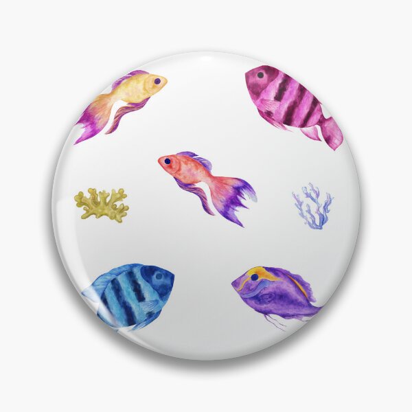 Item preview, Colorful Watercolor Tropical Fish and Coral designed and sold by silviaol.