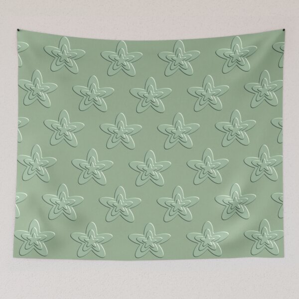 Item preview, 3D Stars On Sage Green Background designed and sold by burbankdesigns.
