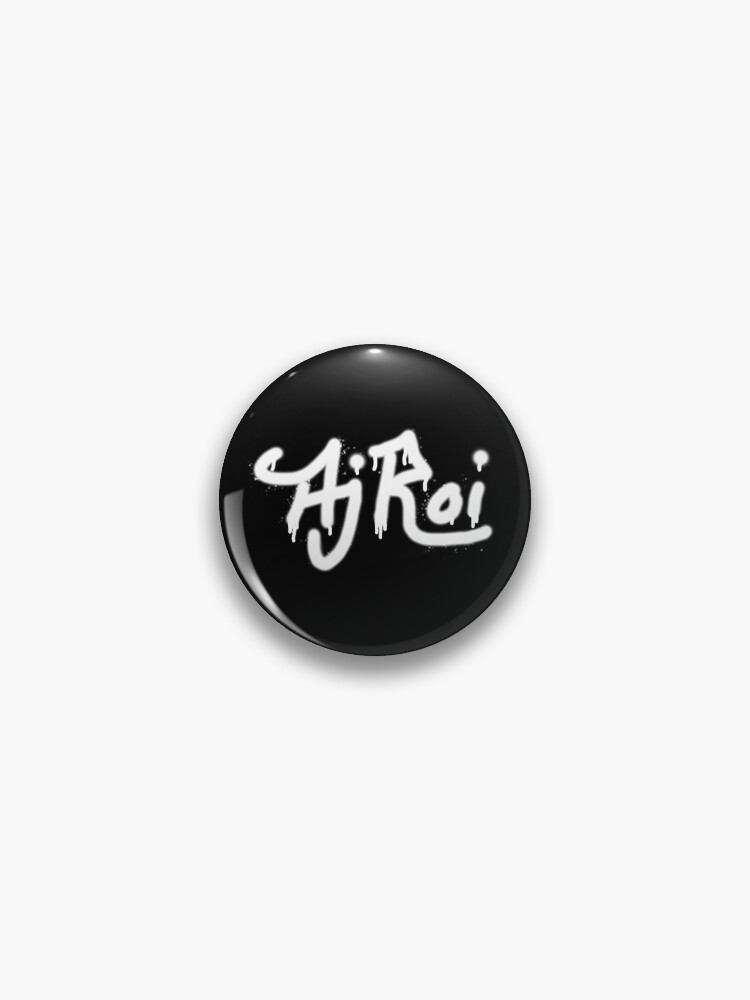 Thumbnail 1 of 3, Pin, Aj Roi spray can dripping tag (white) designed and sold by AjRoi.