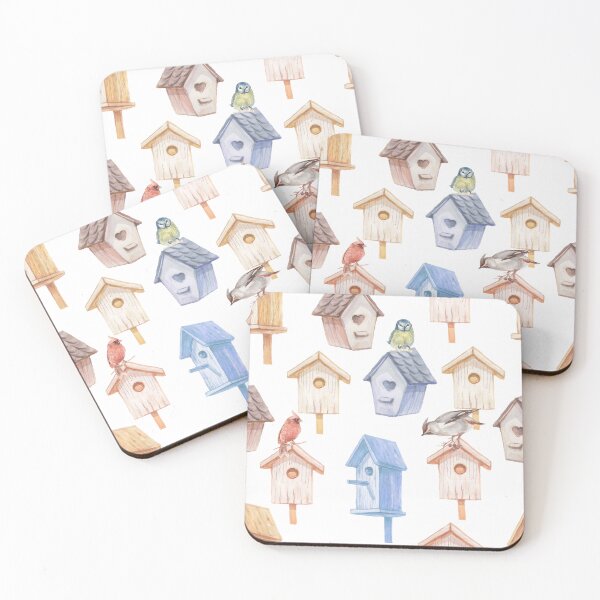 Item preview, Watercolor Birdhouses and Birds  designed and sold by silviaol.