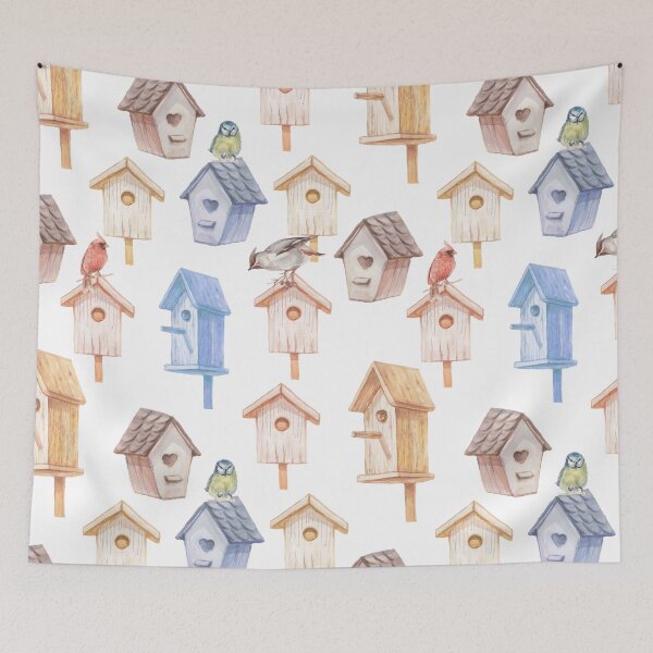 Item preview, Watercolor Birdhouses and Birds  designed and sold by silviaol.